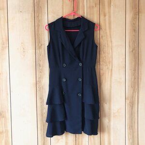 Women Tiered Ruffle Vest Dress Size M